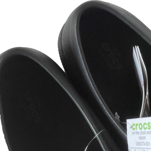 Crocs Adult On The Clock Clogs Slip On Slip Resistant Work Black Mens Size 12 - Picture 4 of 8